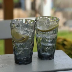 - Club No. 6 Superglas - Plastik Glas - Transparent Grå - Sæt af 2 stk.*Koziol Clearance