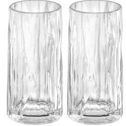 - Plastik Glas - Superglas Club No. 8 - Transparent - Sæt af 2 stk.*Koziol Sale