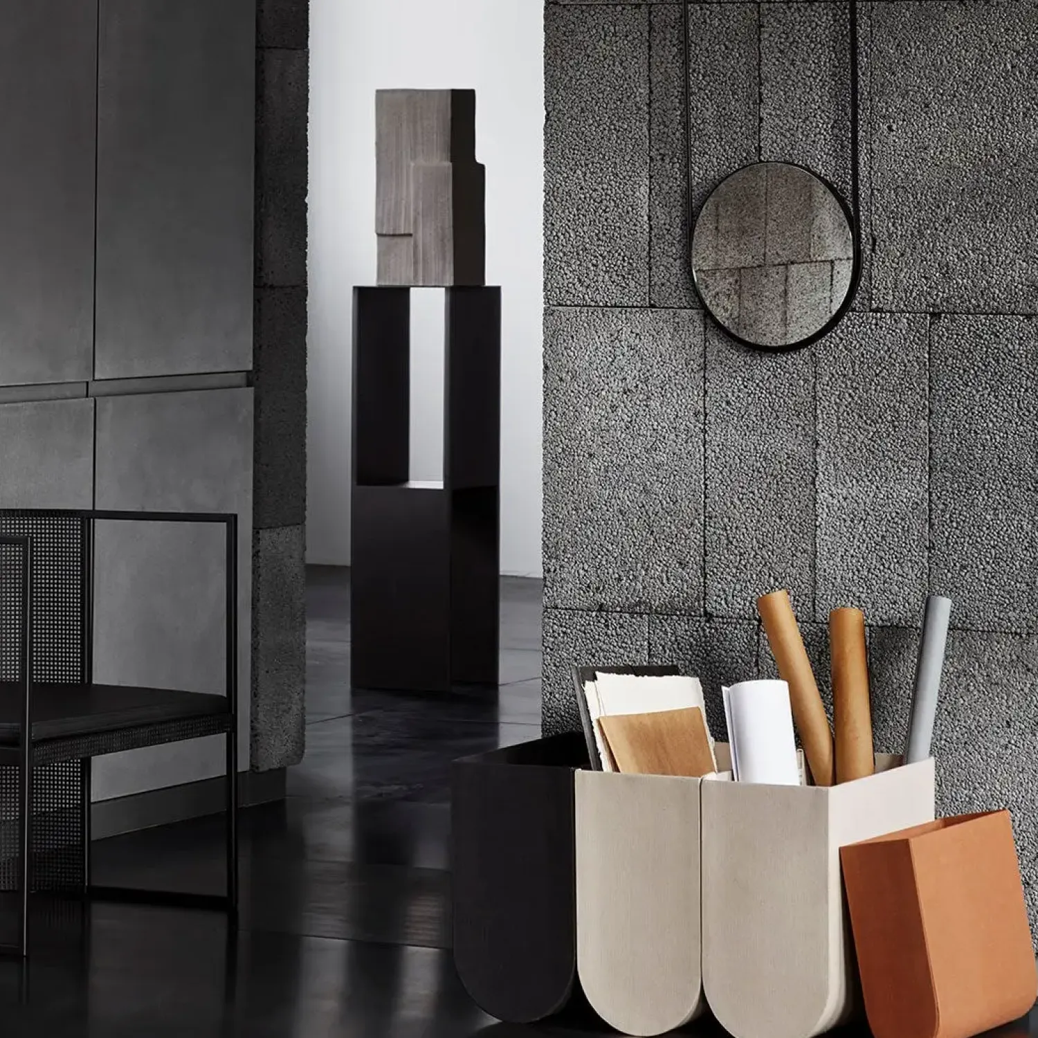 - Opbevaring - Small Curved Box - Grey^Kristina Dam Outlet