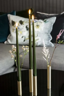 - 3 Lysetager Slim Light i Messing - Højde 10 cm, 14 cm ,17 cm*Kunstindustrien New