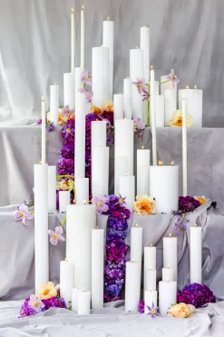 - Blok stearinlys - Hvid - 7 x 18 cm^Kunstindustrien Outlet