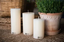 - Blok stearinlys - Hvid - 7 x 12 cm*Kunstindustrien Outlet