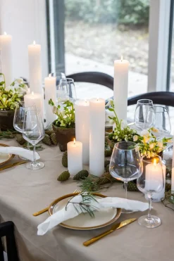 - Blok stearinlys - Hvid - 7 x 12 cm*Kunstindustrien Outlet