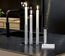 - Box 3 Slim Light lysetage Rustfrit stål - Højde 10 cm, 14 cm ,17 cm*Kunstindustrien Best