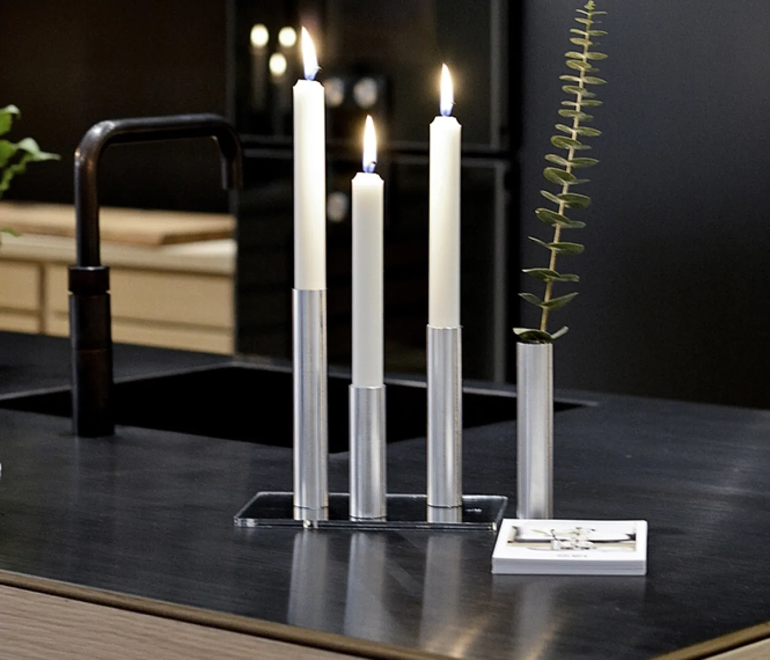 - Box 3 Slim Light lysetage Rustfrit stål - Højde 10 cm, 14 cm ,17 cm*Kunstindustrien Best