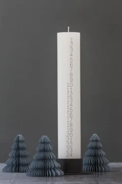 - Kalenderlys - Hvid med sorte tal - 5 x 30 cm.^Kunstindustrien Hot