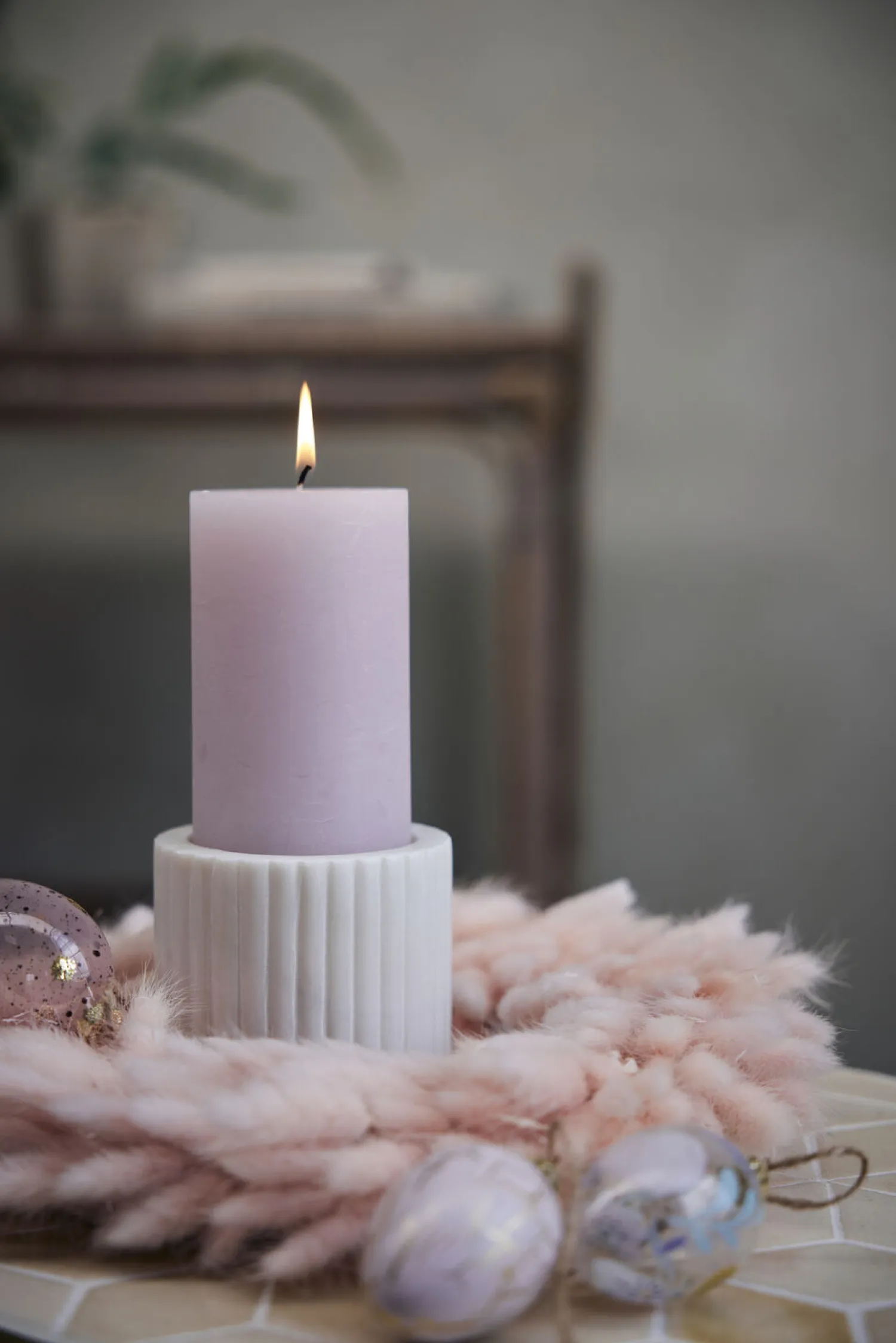 - Eliana stage til bloklys 5 cm. hvid marmor*Lene Bjerre