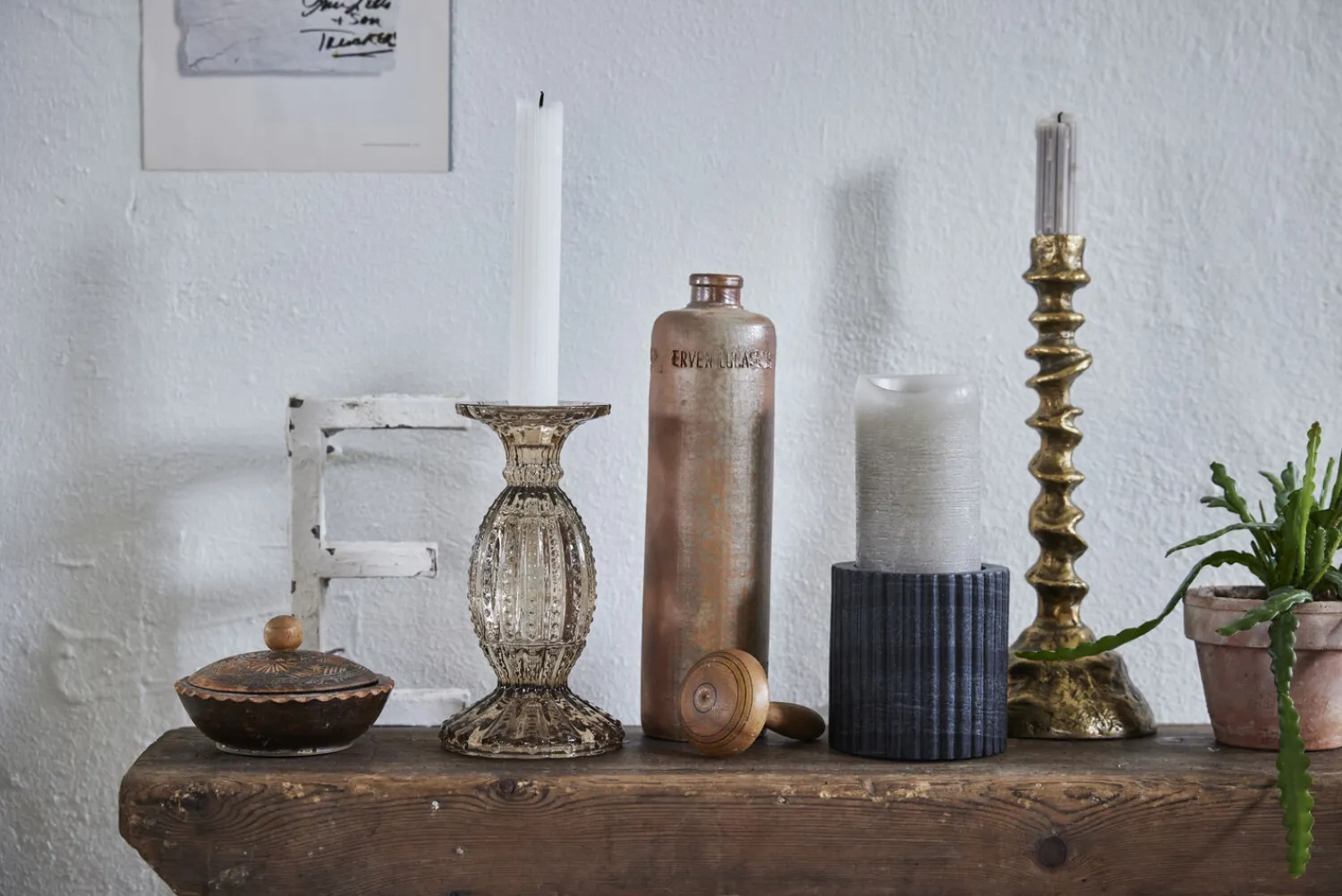 - Eliana stage til bloklys 10 cm. sort marmor^Lene Bjerre Outlet