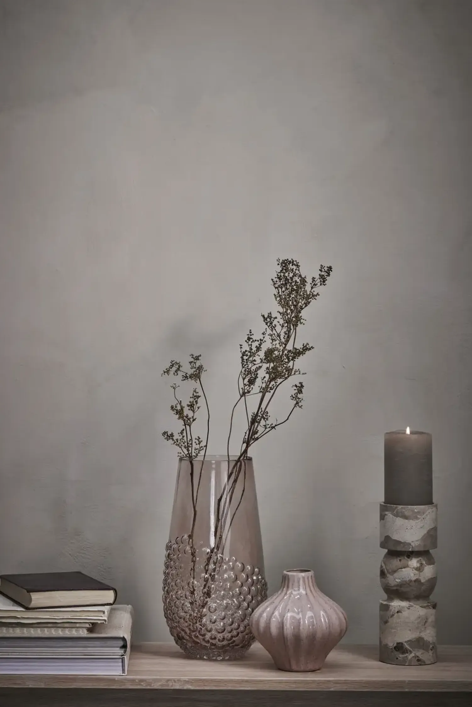 - Ellia Marmor lysestage H23 cm. sand^Lene Bjerre