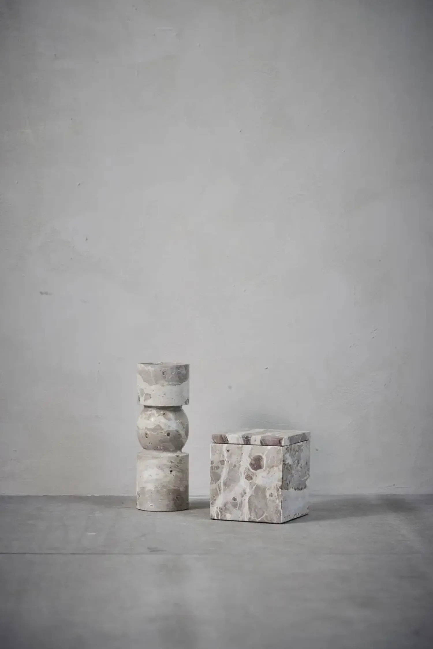 - Ellia Marmor lysestage H23 cm. sand^Lene Bjerre