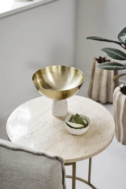 - Ellivia guldskål på marmorfod ø19 cm.^Lene Bjerre Hot
