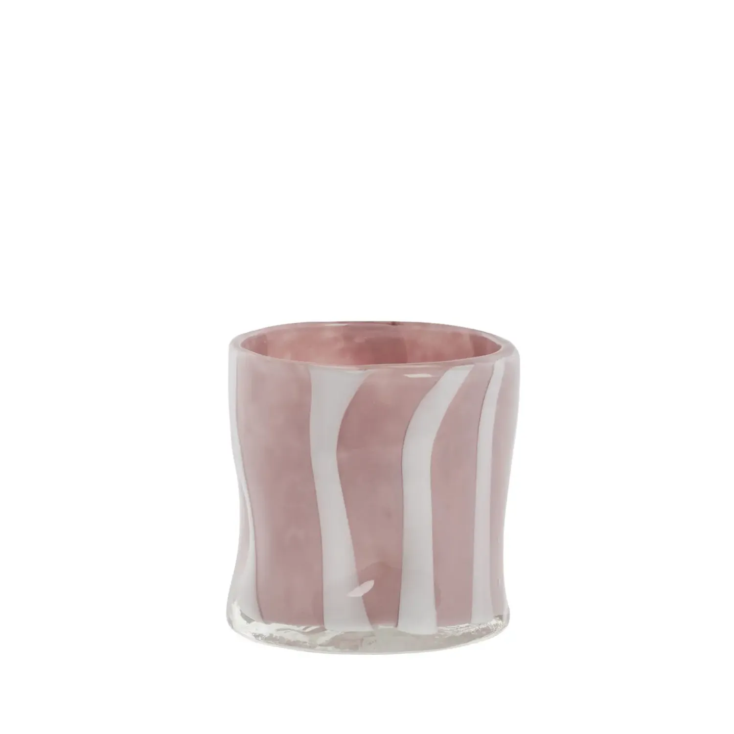 - Marelle vase/fyrfadsstage i glas 10 cm. lyserød^Lene Bjerre