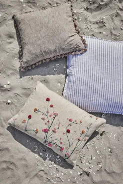 - Oville pude 50x50 cm. mørk sand m. kvaster*Lene Bjerre New