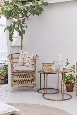 - Oville pude 50x50 cm. mørk sand m. kvaster*Lene Bjerre New