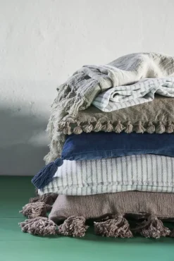 - Oville pude 50x50 cm. mørk sand m. kvaster*Lene Bjerre New