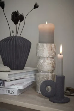 - Rustic bloklys sølvgrå stor*Lene Bjerre Online