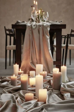 - Rustic bloklys sølvgrå stor*Lene Bjerre Online