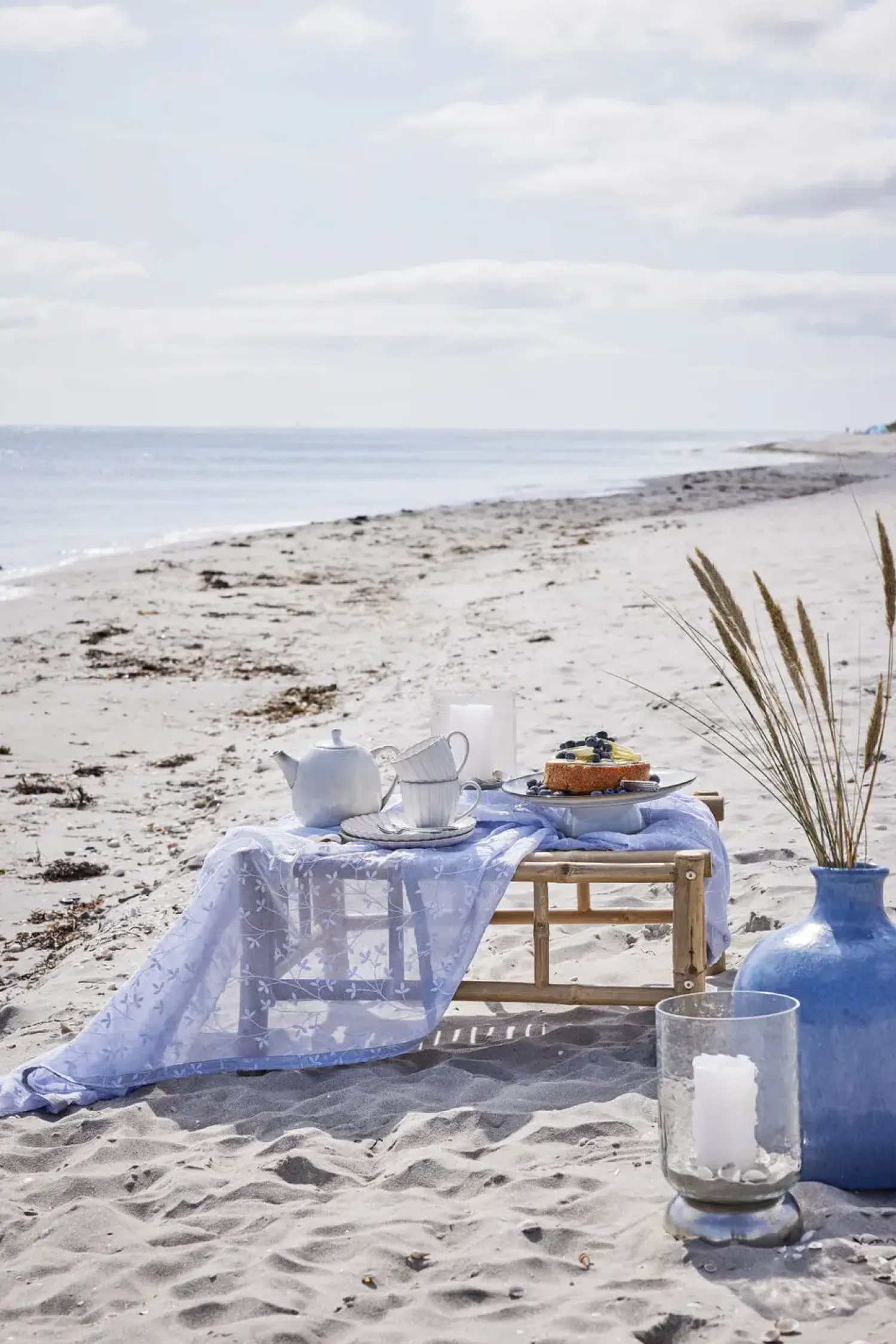 - Sandia stage til bloklys H28,7 cm. sølv^Lene Bjerre Best