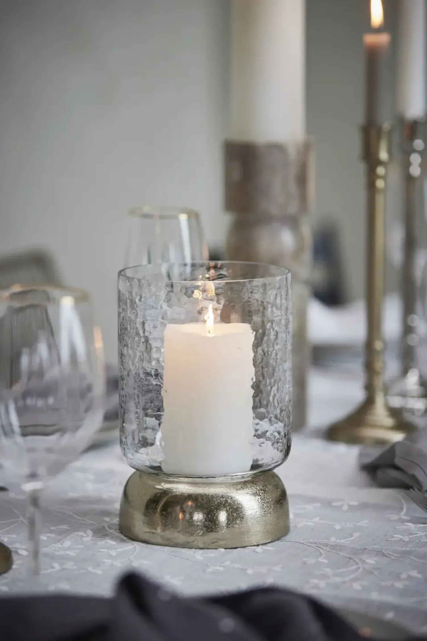 - Sandia stage til bloklys H20,7 cm. lys guld*Lene Bjerre Hot