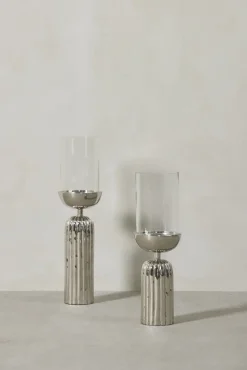 - Sandia stage til bloklys H43,5 cm. sølv^Lene Bjerre Clearance