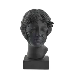 - Sielle figur kvinde m. blomster 31 cm. sort^Lene Bjerre Discount