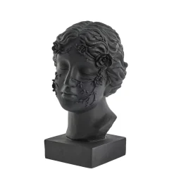 - Sielle figur kvinde m. blomster 31 cm. sort^Lene Bjerre Discount