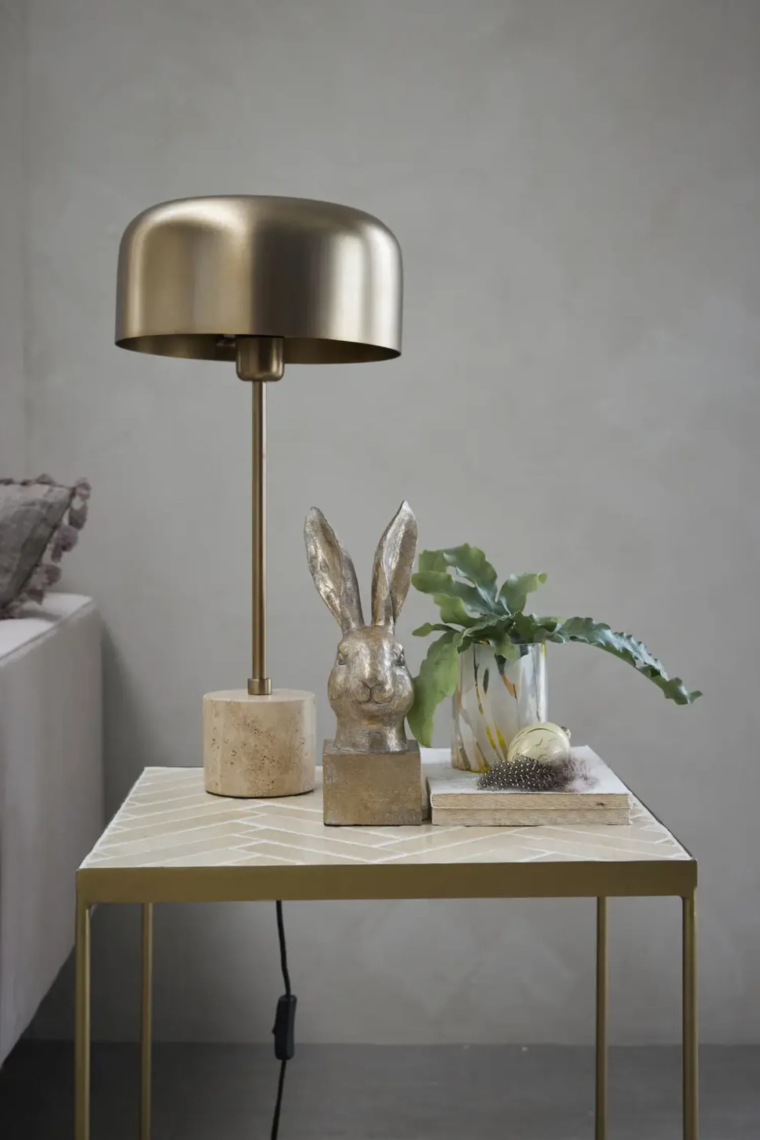 - Sofillia bordlampe 98x25 cm. guld marmor*Lene Bjerre Online