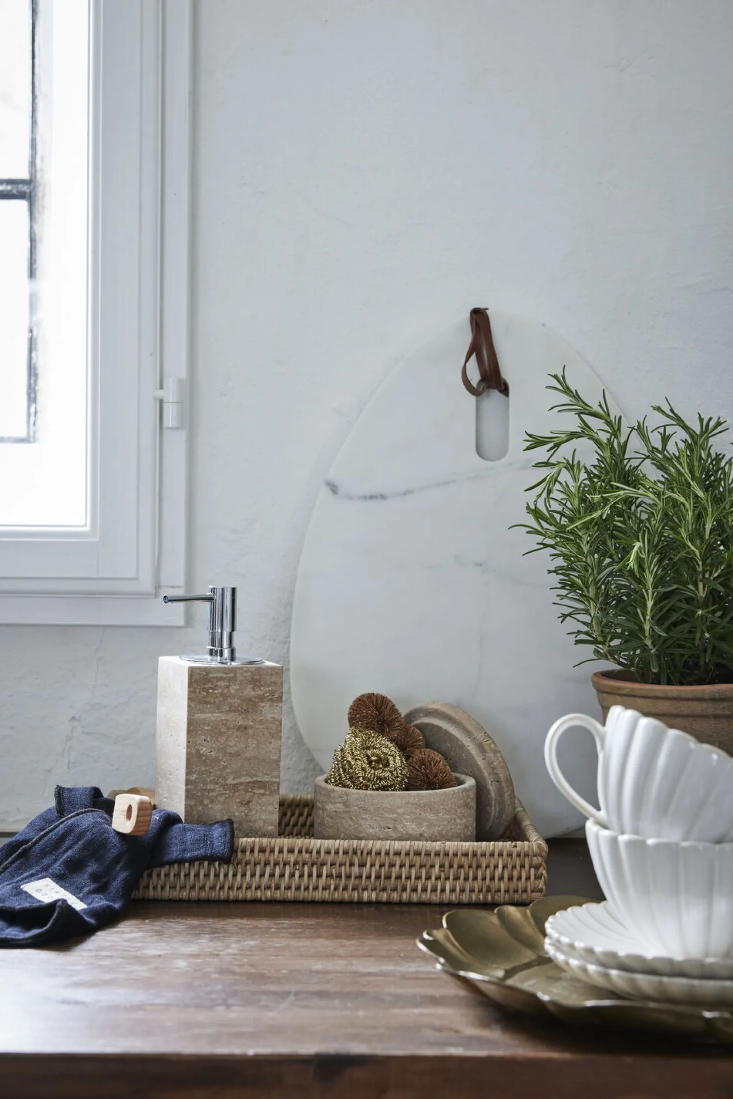 - Travina sæbedispenser 19 cm. sand marmor*Lene Bjerre Sale