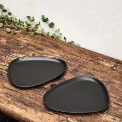 - Curve Tallerken - Lunch Plate - 2 stk. - Sort^LindDNA Clearance