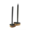 lysestage - Curve candle holder nupo black/oak (sæt af 2 stk.)*LindDNA Hot
