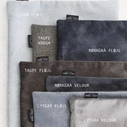 - Pude i fløjl m. strop - Taupe - 50x80 cm*Louise Smærup Hot