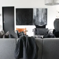 - Pude i Ouiltet uld - Lysegrå (40x60 cm)*Louise Smærup