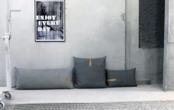 pude - Grå pude i canvas 60 x 40*Louise Smærup Clearance