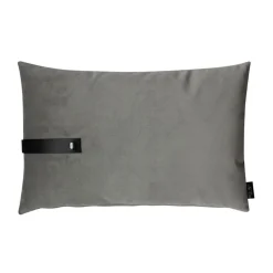 pude - Lysegrå pude i velour 60 x 40 cm*Louise Smærup Sale