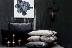 pude - Lysegrå pude i velour 65 x 65 cm^Louise Smærup Clearance