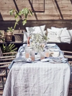 - Dug - Misty - Stripe Sky - 145x380 cm*Lovely Linen Best