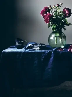 - Dug - Mørkeblå - Midnight Blue - 145x300 cm^Lovely Linen Hot