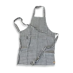 - Forklæde - Misty Button - Square - Dark Grey / Mørkegrå^Lovely Linen Online