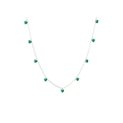 - Halskæde - Love U - Sølv/Light Green*LULU Copenhagen Sale