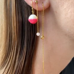 - Natural Stone Chain Ørestik, Rose (1 stk.)^LULU Copenhagen Best