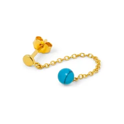 - Natural Stone Chain Ørestik, Turkis (1 stk.)*LULU Copenhagen Clearance