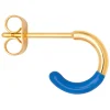 - Øreringe - Color Hoop Half Dip - Blå / Blue (1 stk.)*LULU Copenhagen Outlet