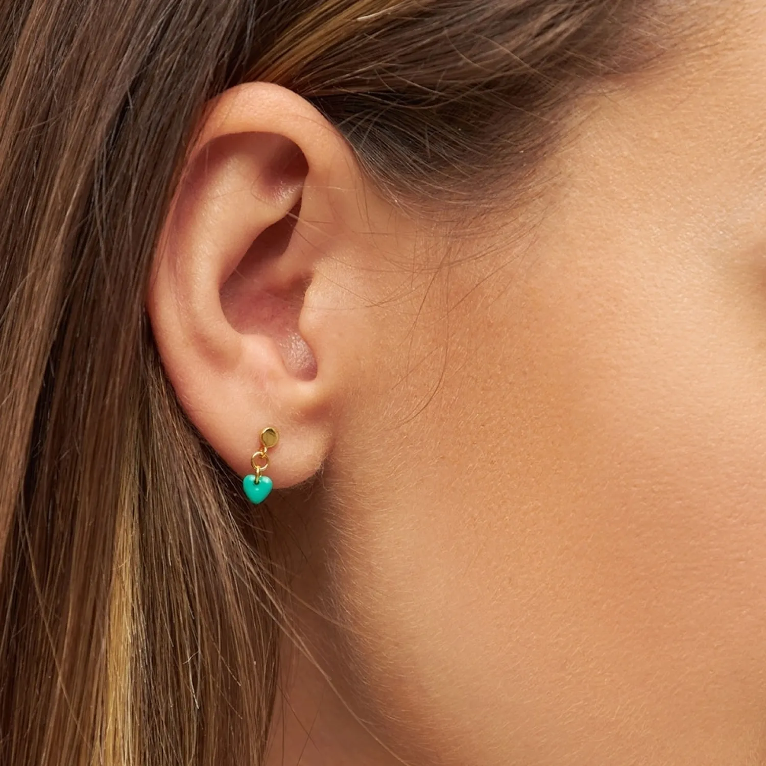 - Ørestikker - Topping Short Love U - Light Green / Lysegrøn - 1 stk.*LULU Copenhagen Online