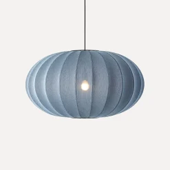 - Pendel - Knit-Wit 76 Oval Pendant - Blue Stone*Made by Hand Best