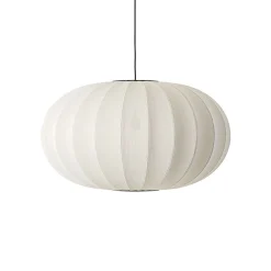 - Pendel - Knit-Wit 76 Oval Pendant - Pearl White*Made by Hand New