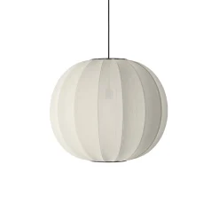 - Pendellampe - Knit-Wit 60 Round Pendant - Pearl White*Made by Hand