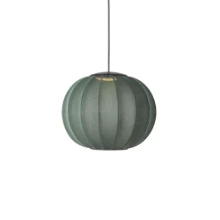 - Pendellampe - Knit-Wit 45 Round Pendant LED - Tweed Green^Made by Hand Clearance