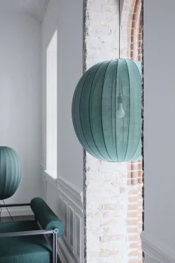 - Pendellampe - Knit-Wit 60 Round Pendant - Tweed Green*Made by Hand Best