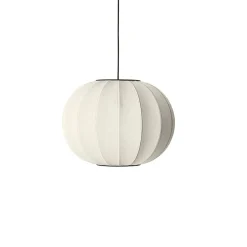 - Pendellampe - Knit-Wit 45 Round Pendant - Pearl White^Made by Hand Clearance