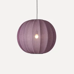 - Pendellampe - Knit-Wit 60 Round Pendant - Burgundy*Made by Hand New